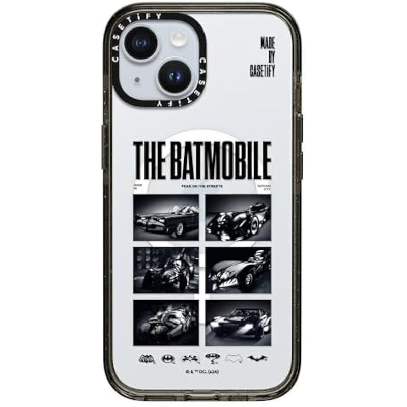 Casetify Impact iPhone 15 Case 【Batman Co-Lab / 4X Military Grade Drop Tested / 8.2ft Drop Protection/Compatible with Magsafe】 - The Batmobile - Clear Black - Image 4