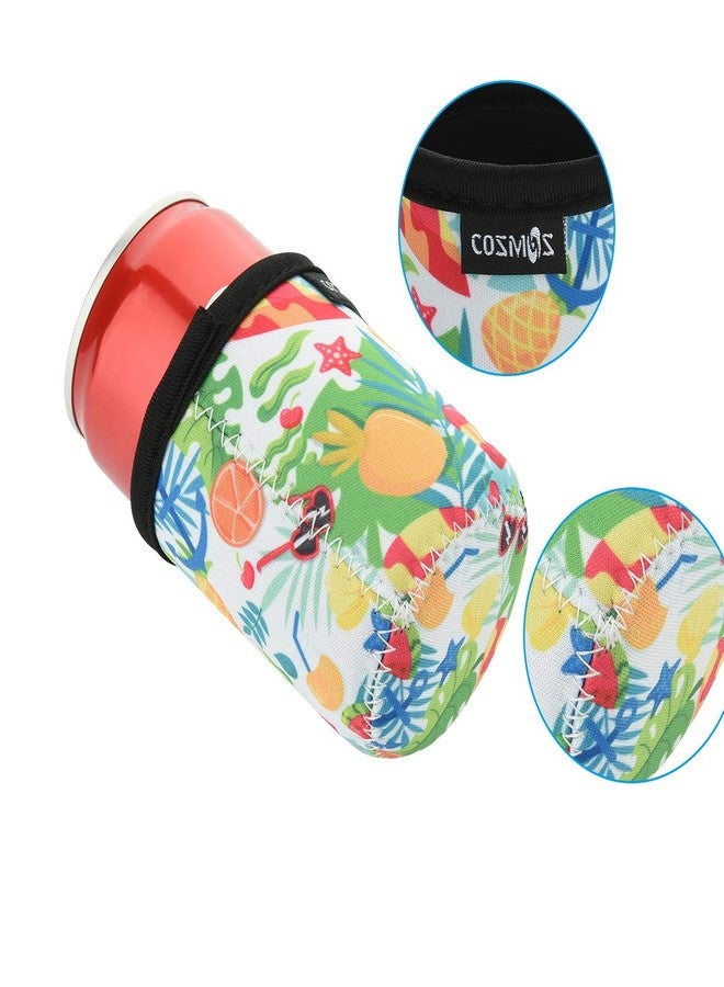 سي ام أغطية عازلة من النيوبرين الناعم من سي إم، سعة 7.5 أونصة سائلة، أغطية أنيقة لعلب المشروبات الغازية والبيرة (7.5 أونصة، بنمط العطلات (قطعتان)) - Image 4