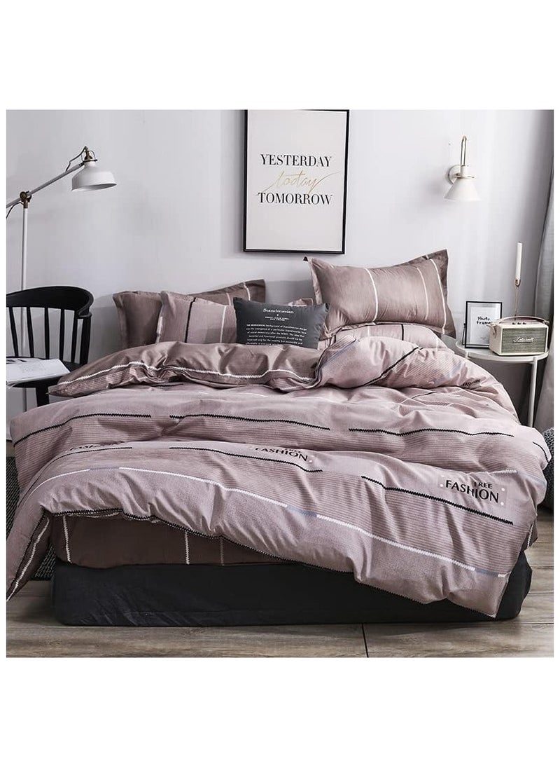 MOON HOME King/Queen/Single size Soft and Breathable Microfiber Hypoallergenic Beautiful Design Duvet Cover Set ,set includes 1 Comforter Cover, 1 Fitted Bedsheet, 4 Pillowcases  - Image 2