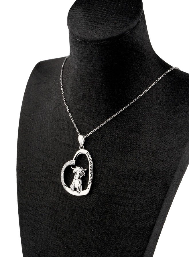 FEELMEM Highland Cow Gift I Love You Forever Cowgirl Pendant Necklace Scottish Highland Cattle Gift For Highland Cow Lover (Highland Cow necklace) - Image 3