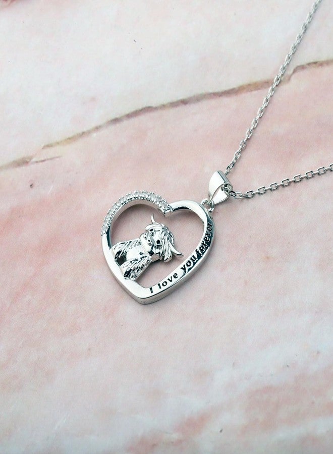 FEELMEM Highland Cow Gift I Love You Forever Cowgirl Pendant Necklace Scottish Highland Cattle Gift For Highland Cow Lover (Highland Cow necklace) - Image 5