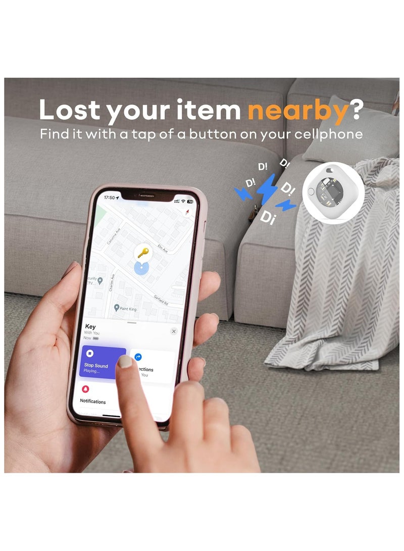 yalilai Bluetooth Tracker Works for Apple Find My APP (iOS Only, Not for Android),  Smart Tracking Tag Finder with Protective Case and Item Locator for Keys, Luggage, Backpack, Suitcases, White  - Image 2