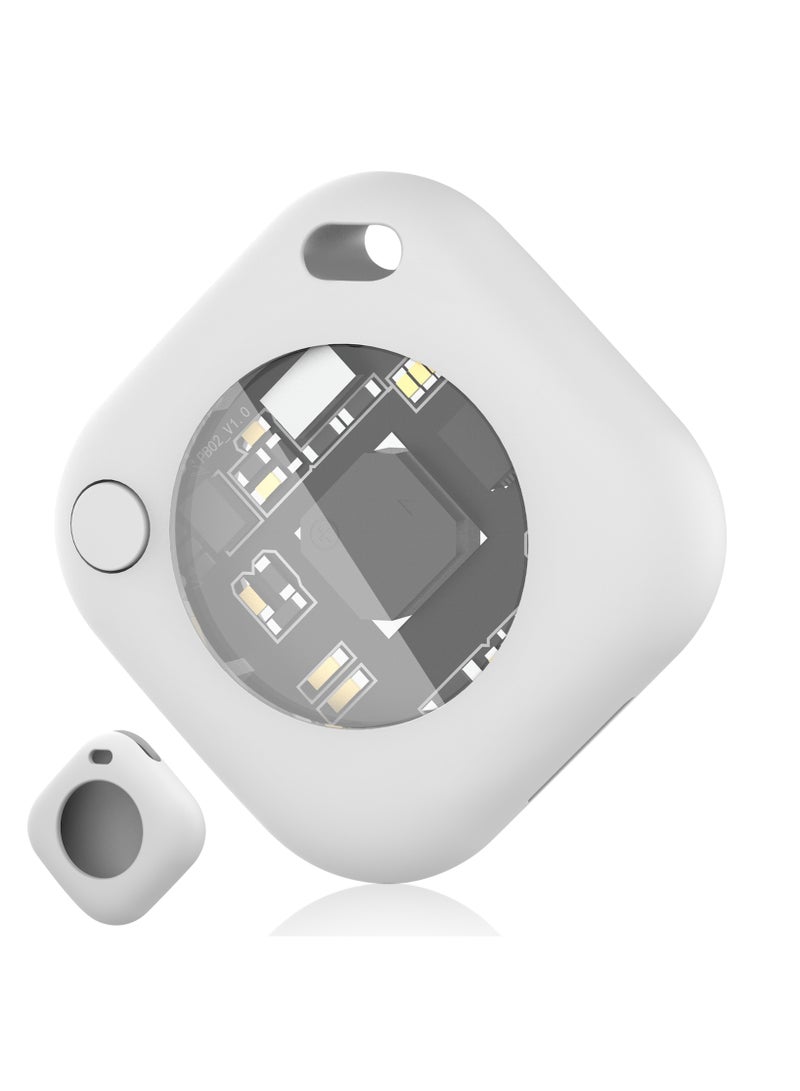 yalilai Bluetooth Tracker Works for Apple Find My APP (iOS Only, Not for Android),  Smart Tracking Tag Finder with Protective Case and Item Locator for Keys, Luggage, Backpack, Suitcases, White  - Image 1