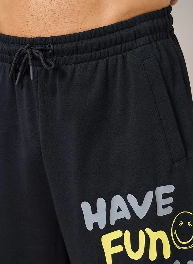 ANTA Emoji Print Lifestyle Knit Shorts