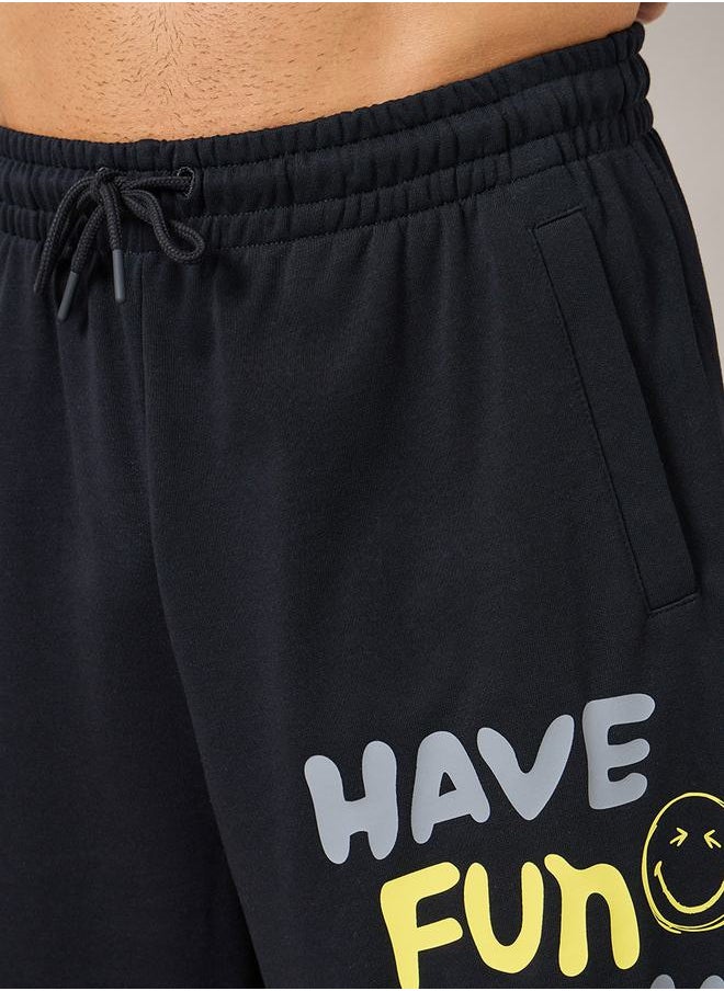 ANTA - Emoji Print Lifestyle Knit Shorts - Image 1