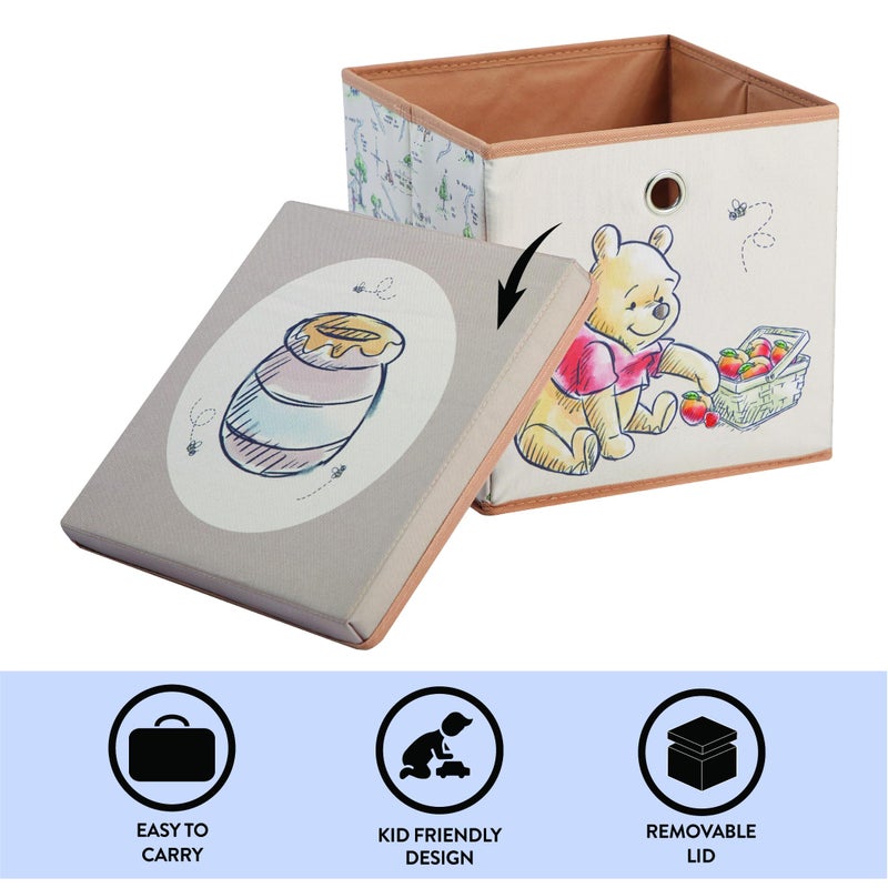 Idea Nuova Winnie the Pooh Collapsible Storage Cube with removable Lid, 10" Wx10 Hx10 D - Image 5