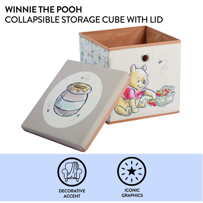 Idea Nuova Winnie the Pooh Collapsible Storage Cube with removable Lid, 10" Wx10 Hx10 D - Image 2