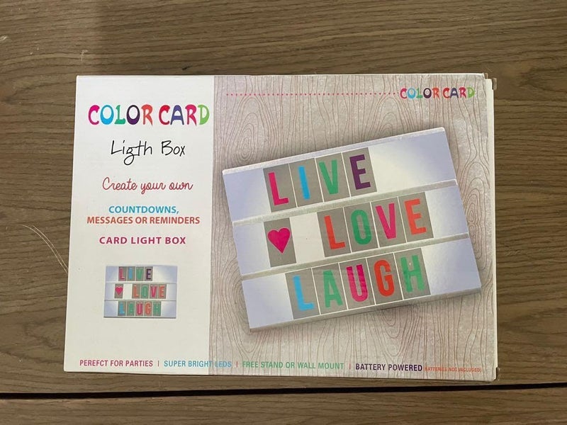 Colour Card Light Box, Create Messages or Reminders, 30.48 cm, Battery Powered - Image 1