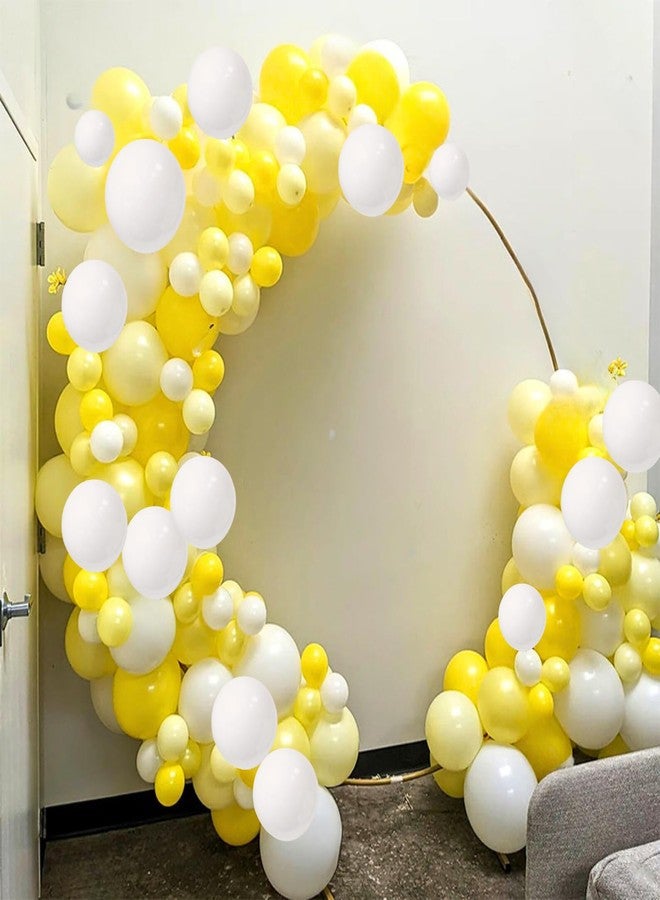 Flyloons Yellow White Pastel Balloons Pack of 50 for birthday decoration items also suitable Baby Shower, Anniversary, Wedding, Celebration, Party - Image 1