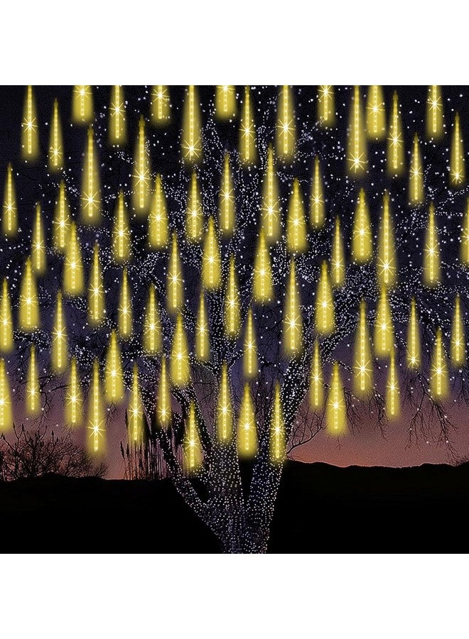 Litehom Rain Drop Lights, LED Meteor Shower Lights 11.8 inch 8 Tubes 192leds, Icicle Falling Lights for Diwali Lights for Decoration for Home Xmas Tree Christmas Decoration Outdoor (Warm White) - Image 1