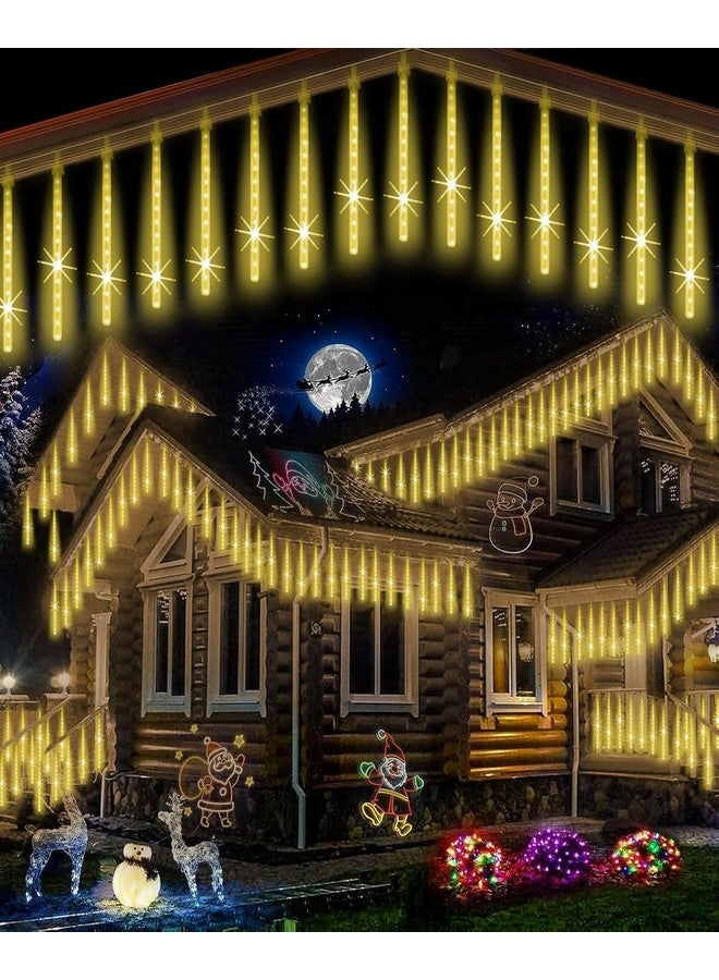 Litehom Rain Drop Lights, LED Meteor Shower Lights 11.8 inch 8 Tubes 192leds, Icicle Falling Lights for Diwali Lights for Decoration for Home Xmas Tree Christmas Decoration Outdoor (Warm White) - Image 5
