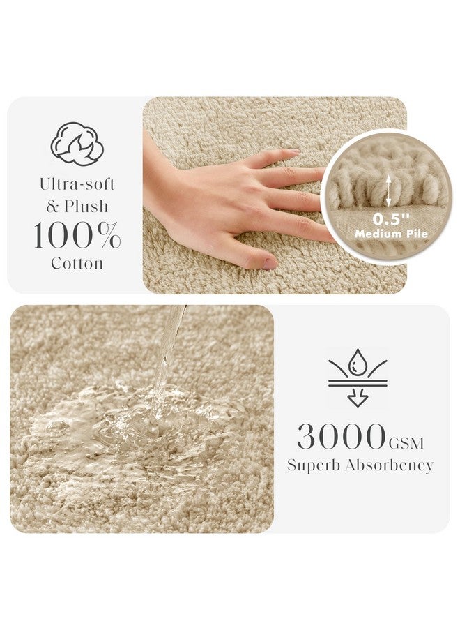 Madison Park Splendor Reversible 100% Cotton Tufted Bathroom Rug-3000 GSM Hotel Quality Luxurious Plush Medium Pile Bath Mat Absorbent, Quick Dry, Shower Room Décor, 21x34, Natural - Image 3