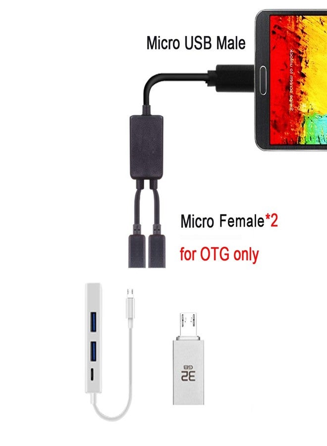 Chenyang كابل تشين يانغ ميكرو USB OTG، كابل محور مزدوج 1 ذكر إلى 2 أنثى لمنافذ اللابتوب والكمبيوتر والفأرة وقرص الفلاش - Image 2