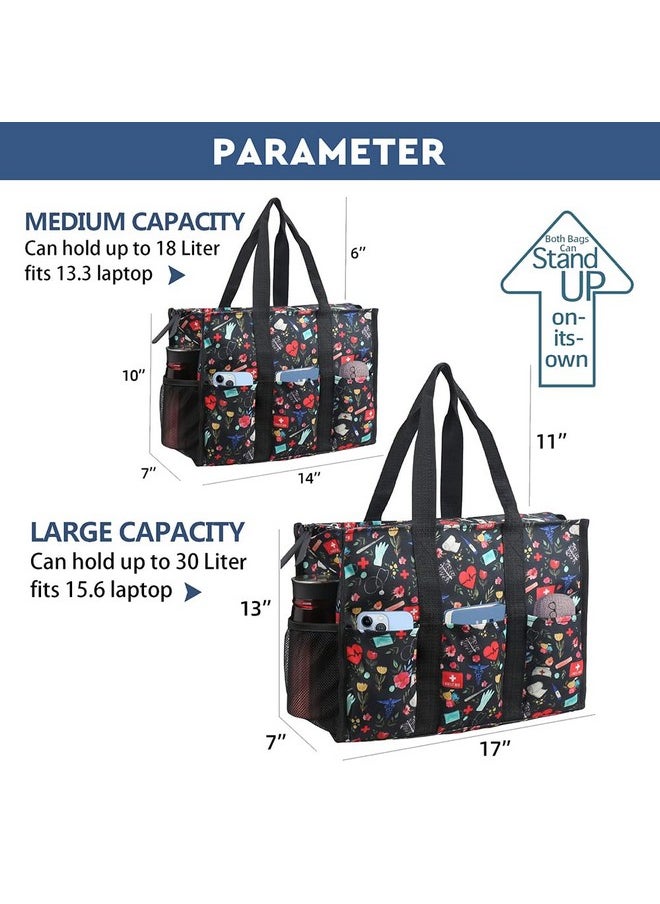 ABAMERICA Nurse Bags For Work Nursing Bag Multiple Pockets Waterproof Organizing Zip Top Clinical Bag For Nursing Students  - Image 3