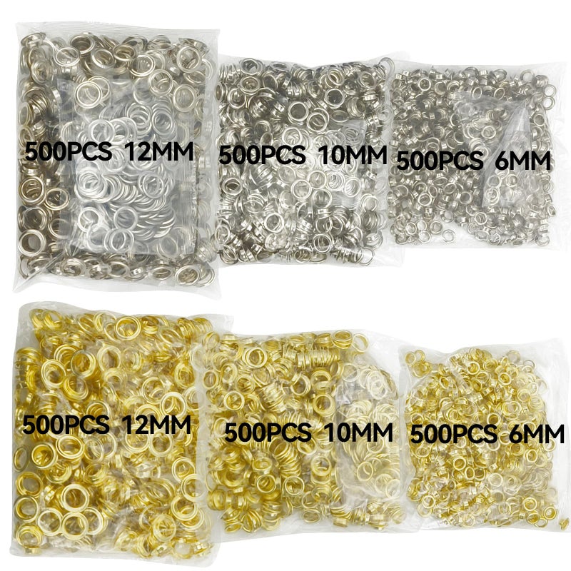 AeKeatDa Hand Press Grommet Machine with 3000pcs Grommets(6mm, 10mm and 12mm) 3 Die (#0#2#4) Handle Cover Hand Press Grommet Eyelet Machine Punch Tool - Image 3