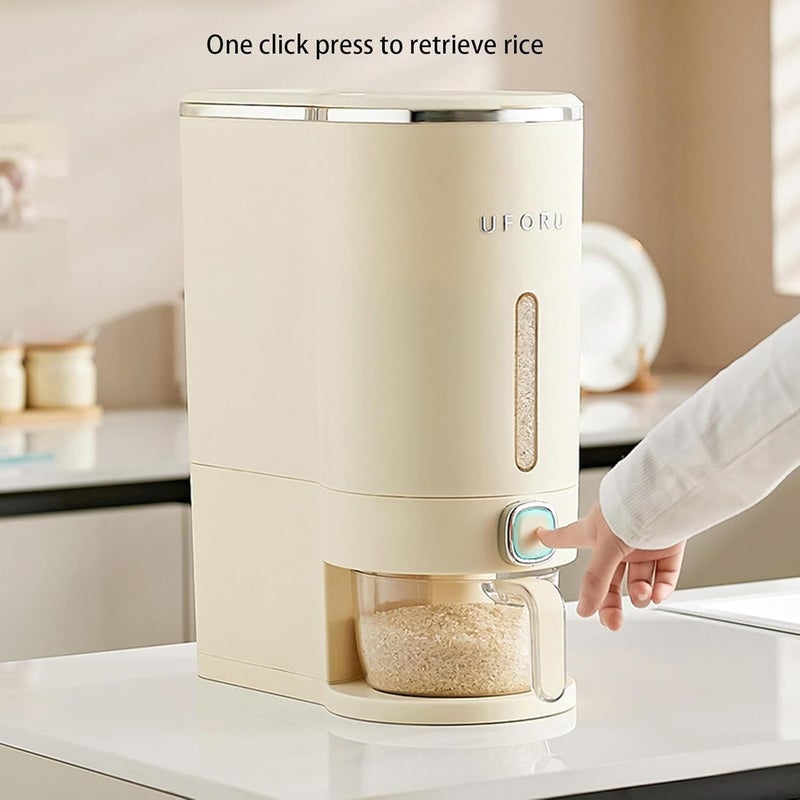 Mixen MIXEN Large Food Dispenser Rice Dispenser Rice Container Storage With Lid Measuring Cylinder Moisture Proof Household Cereal Dispenser Bucket For Kitchen Soybean Corn - Image 4