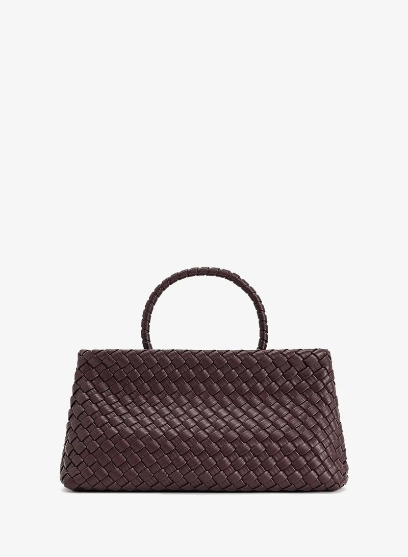 Jw Pei Deep Burgundy Elora Woven Mini Bag for Women | Best Price UAE