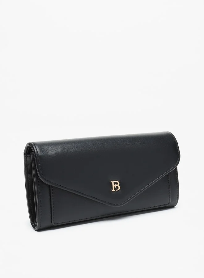 Flora Bella Women Solid Wallet With Flap Closure