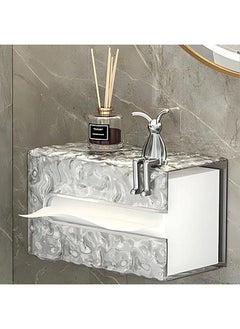 ShebSheb Wall Mounted Tissue Holder,Glacier Pattern Paper Organizer Dispenser,Large Tissue Storage Box for Kitchen,Bathroom,Home, Office  - Image 1