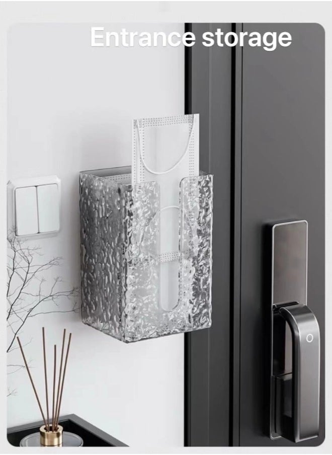 ShebSheb Wall Mounted Tissue Holder,Glacier Pattern Paper Organizer Dispenser,Large Tissue Storage Box for Kitchen,Bathroom,Home, Office  - Image 2