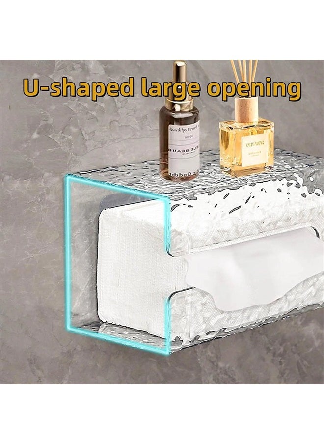 ShebSheb Wall Mounted Tissue Holder,Glacier Pattern Paper Organizer Dispenser,Large Tissue Storage Box for Kitchen,Bathroom,Home, Office  - Image 4