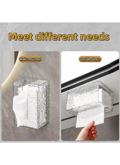 ShebSheb Wall Mounted Tissue Holder,Glacier Pattern Paper Organizer Dispenser,Large Tissue Storage Box for Kitchen,Bathroom,Home, Office  - Image 5