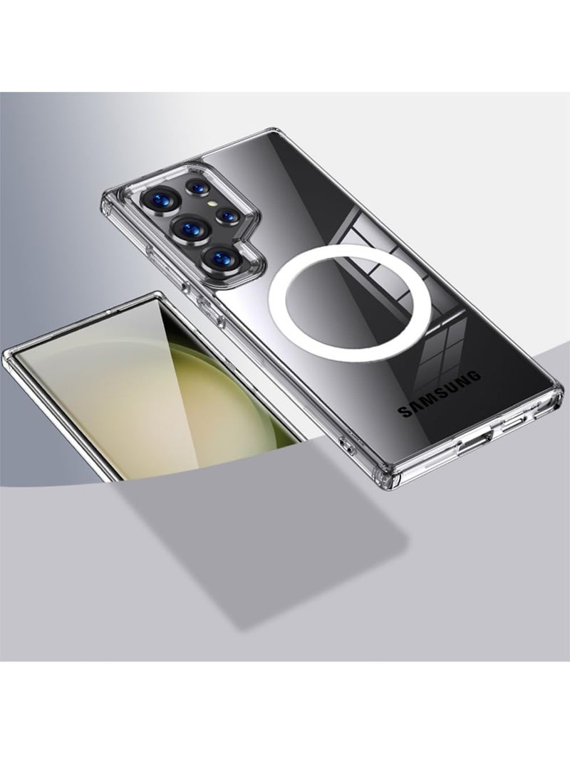 Aookay Magnetic Shockproof for Samsung Galaxy S25 Ultra Case Clear, Strong Magnetic, Compatible with MagSafe, Protective Slim Crystal Transparent Case for Samsung S25 Ultra (Clear) - Image 1