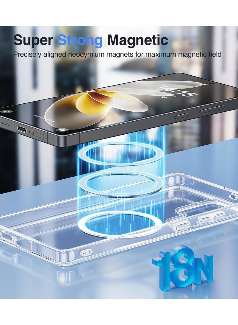 Aookay Magnetic Shockproof for Samsung Galaxy S25 Ultra Case Clear, Strong Magnetic, Compatible with MagSafe, Protective Slim Crystal Transparent Case for Samsung S25 Ultra (Clear) - Image 2