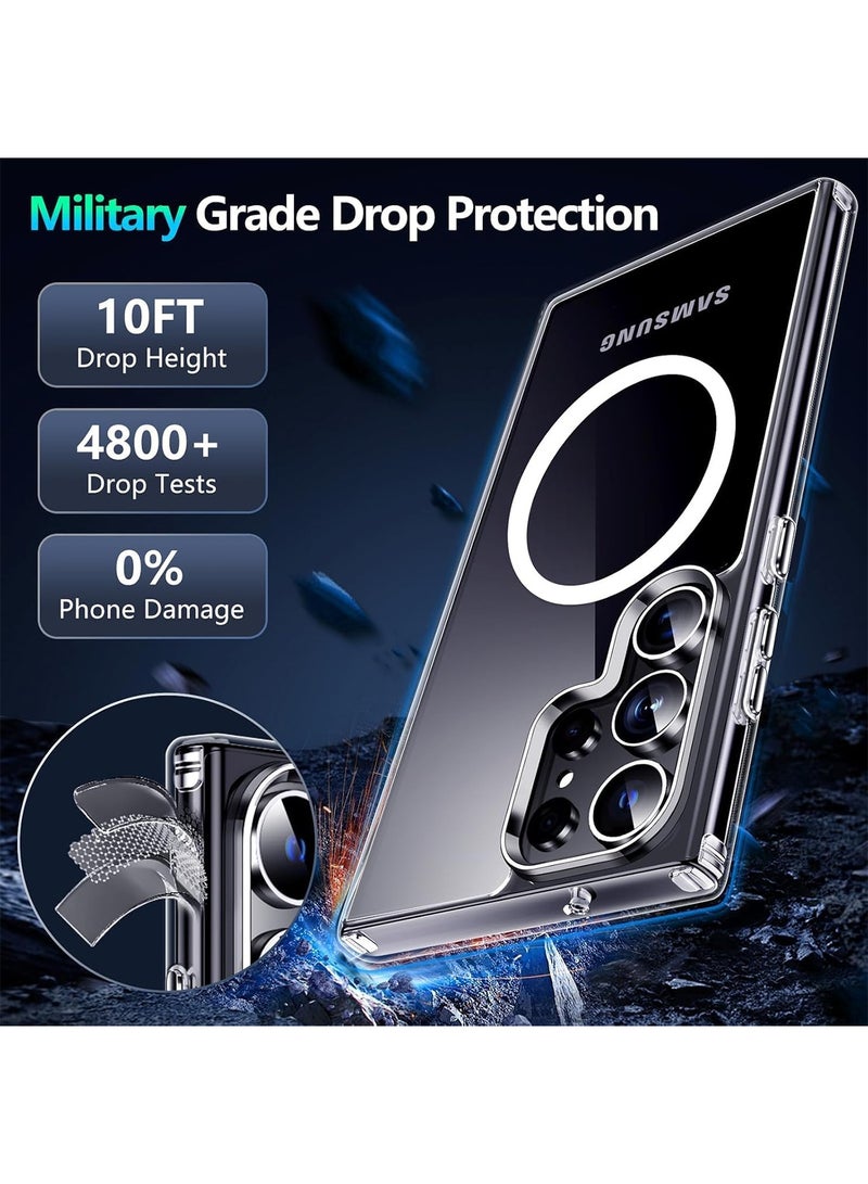 Aookay Magnetic Shockproof for Samsung Galaxy S25 Ultra Case Clear, Strong Magnetic, Compatible with MagSafe, Protective Slim Crystal Transparent Case for Samsung S25 Ultra (Clear) - Image 5