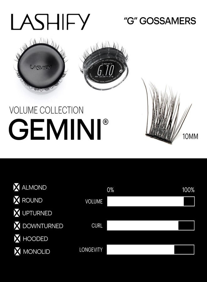 Lashify Gemini 10mm Gossamer Lashes in Black, Easy DIY False Lashes for a Voluminous, Wispy and Playful Look - Image 3