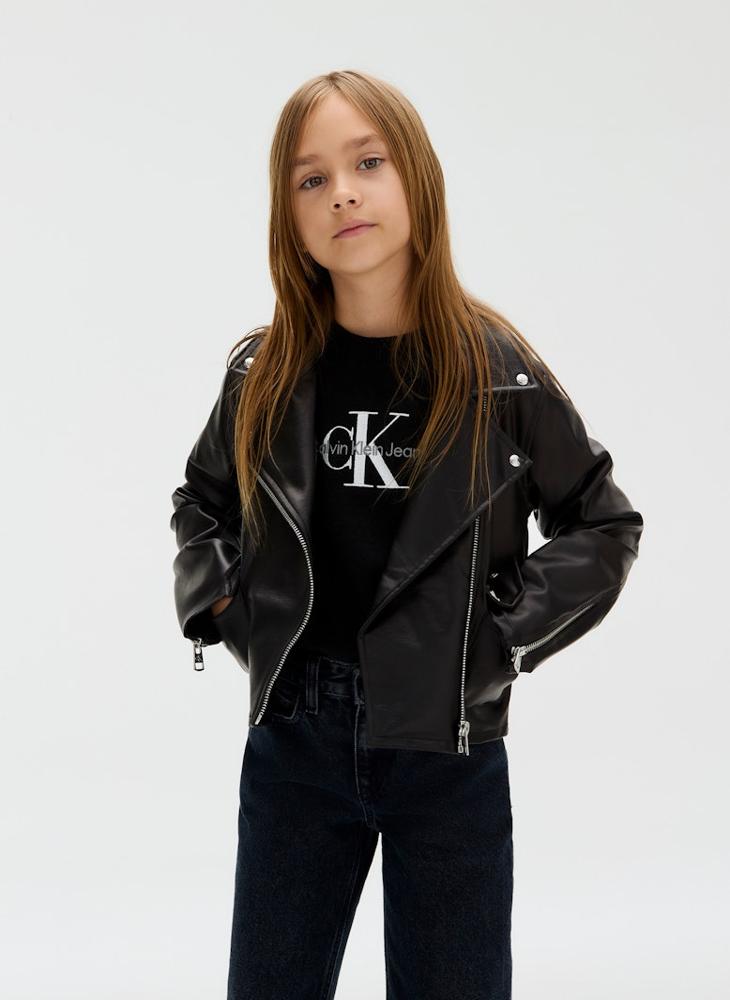 Calvin Klein Jeans Kids Faux Leather Biker Jacket - Image 1