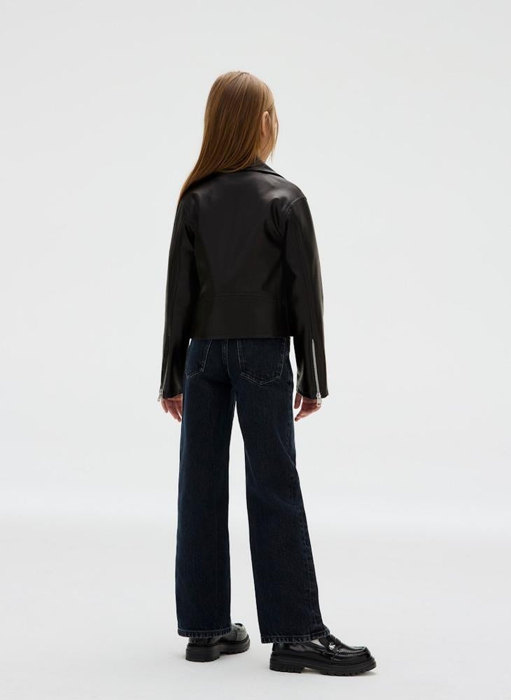 Calvin Klein Jeans Kids Faux Leather Biker Jacket - Image 2