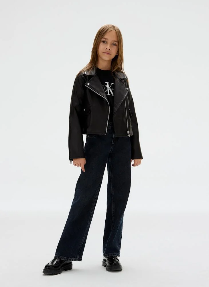 Calvin Klein Jeans Kids Faux Leather Biker Jacket