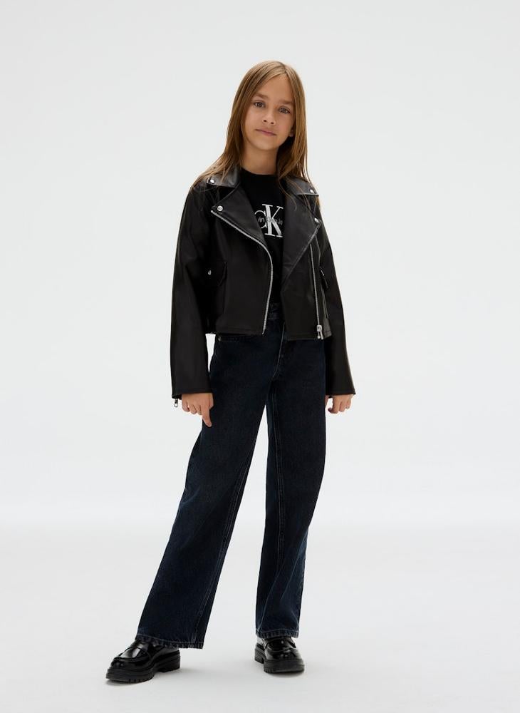 Calvin Klein Jeans Kids Faux Leather Biker Jacket - Image 5