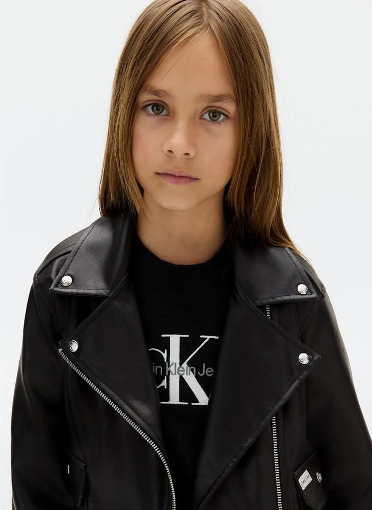 Calvin Klein Jeans Kids Faux Leather Biker Jacket