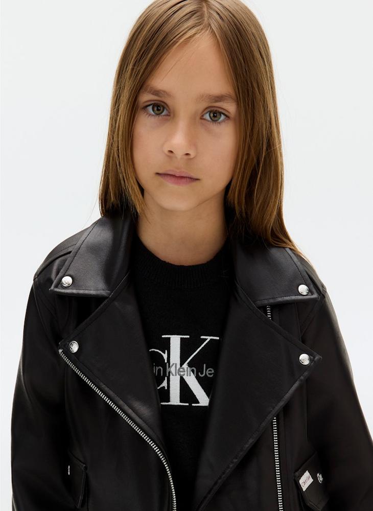 Calvin Klein Jeans Kids Faux Leather Biker Jacket - Image 4