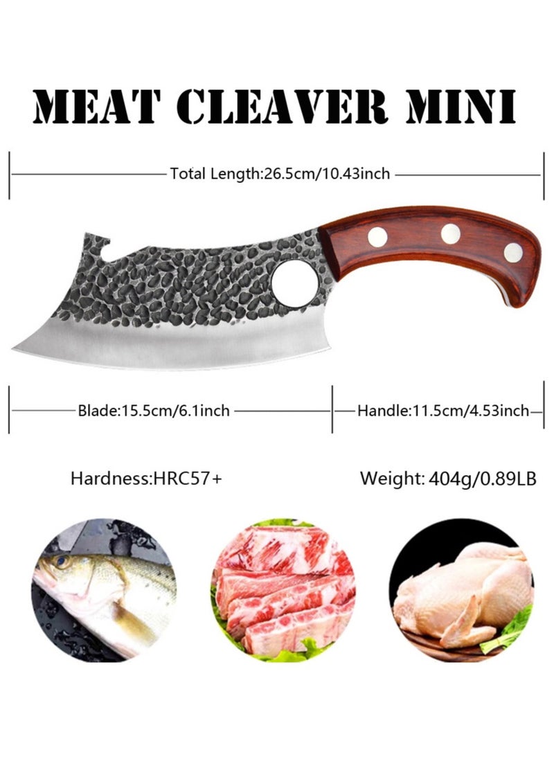 Astylway Mini Kitchen Knife 6.5inch Full Tang with Leather Sheath  Boning  Viking Knives Multipurpose Grilling Camping Cooking Knife BBQ Tool  - Image 4