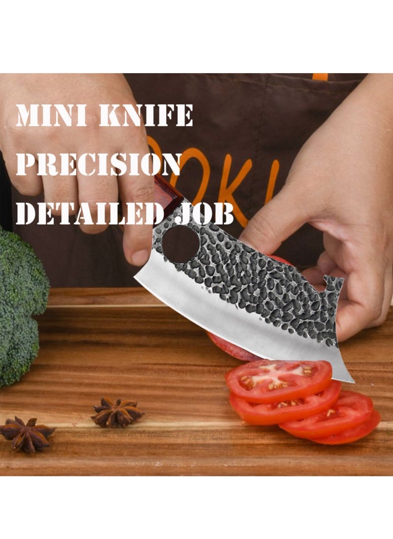 Astylway Mini Kitchen Knife 6.5inch Full Tang with Leather Sheath  Boning  Viking Knives Multipurpose Grilling Camping Cooking Knife BBQ Tool  - Image 3