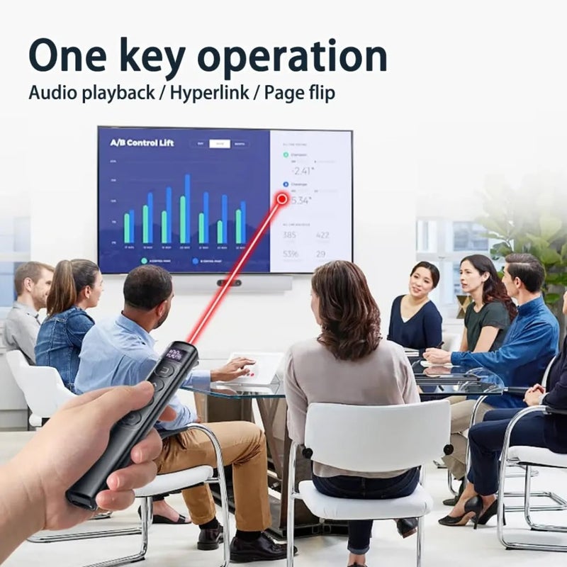 COOLCOLD Wireless Presenter Remote with Red Laser Pointer – 2.4GHz PowerPoint Clicker with Page Up/Down Control – USB Receiver Slide Advancer for PPT Presentation - Image 2