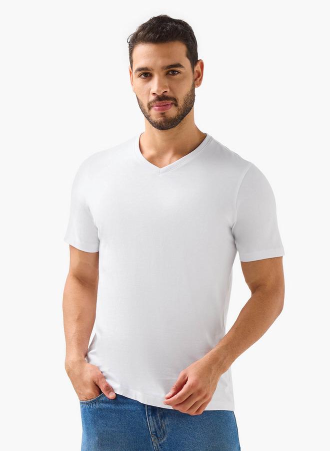 Splash FAV Men Regular Fit V-neck Short Sleeve T-shirt - Set of 2 - Image 3