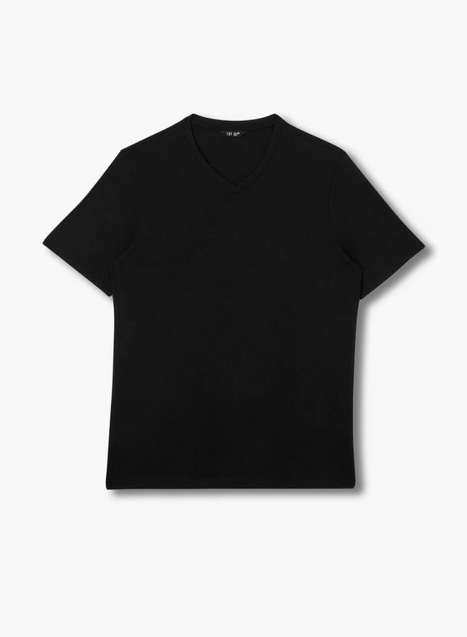 Splash FAV Men Regular Fit V-neck Short Sleeve T-shirt - Set of 2 - Image 4