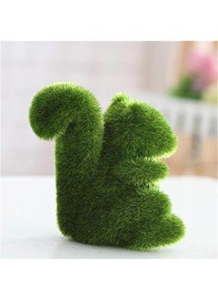 Generic Artificial Moss Squirrel Puppy Faux Moss Covered Squirrel Dog Statue Green Moss Balls Decorative Moss Turf Grass Animal Flocking Ornament for  Decorations (Squirrel)  - Image 1