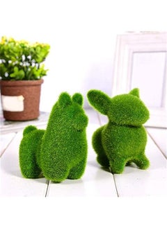 Generic Artificial Moss Squirrel Puppy Faux Moss Covered Squirrel Dog Statue Green Moss Balls Decorative Moss Turf Grass Animal Flocking Ornament for  Decorations (Squirrel)  - Image 2