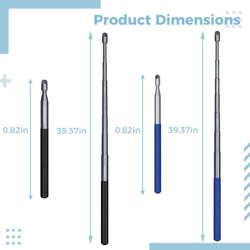 4 Pieces Stainless Steel Teacher Pointer 47.2 Inch with Stylus for Tablets - Image 5