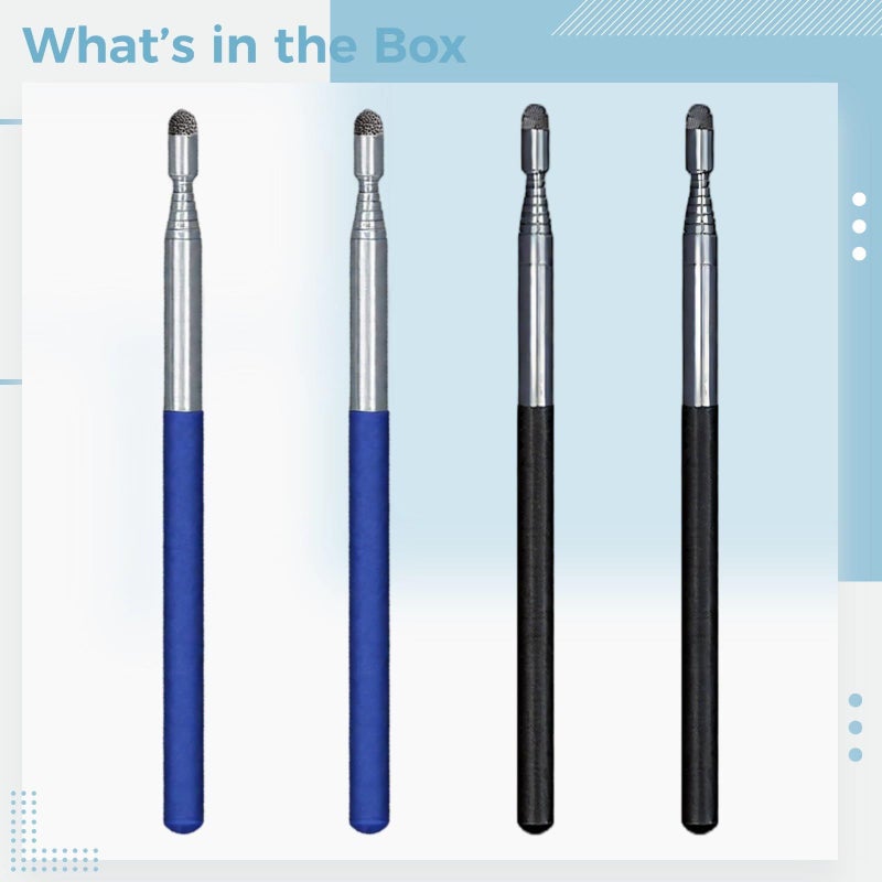 4 Pieces Stainless Steel Teacher Pointer 47.2 Inch with Stylus for Tablets - Image 4