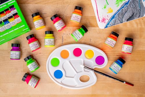 Angelus Neon Acrylic Leather Paint Set 12 Vibrant Colors 1 oz Each NonToxic Leather Canvas Wood Paints for Customization and Crafting Flexible Mixable Made In USA - Image 3