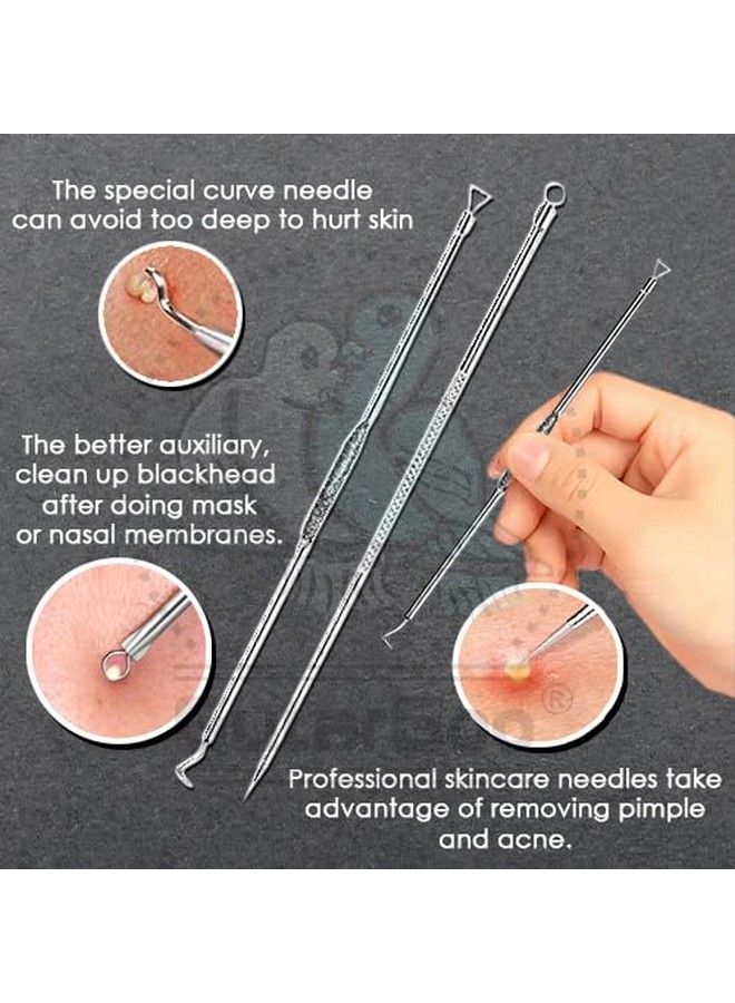 GutarGoo Blackhead Remover Pimple Comedone Extractor Tool Acne Removal Kit Treatment For Blemish Whitehead Popping Zit Removing For Nose Face Skin For Women & Men Stainless Steel (4 Pcs) - Image 4