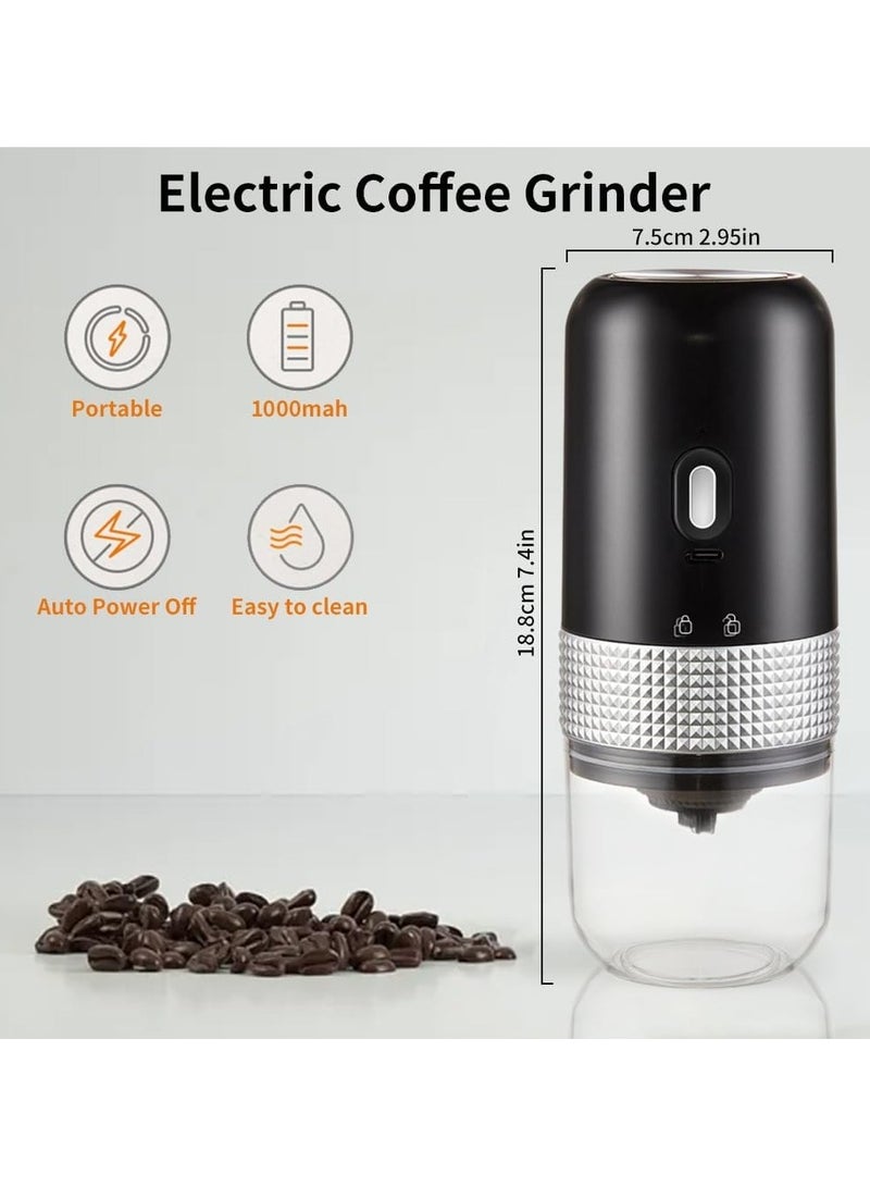 JIHAM Portable Coffee Grinder, New Design Electric Compact Mini Espresso burr Coffee Mixer Grinder,  Adjustable Grinder Machine, Strong Grip Holder, USB Rechargeable Battery 1000mah, 25g Silo, 200ML cup - Image 5