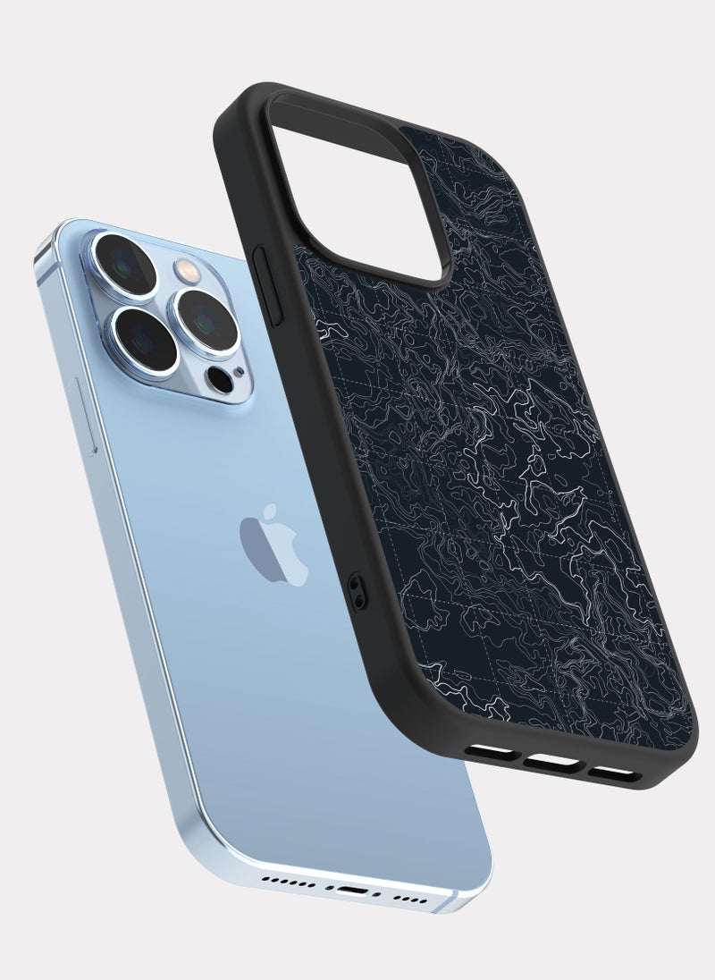 بكسلات كفر ايفون 13 برو اسود خريطة طبوغرافية - Image 2