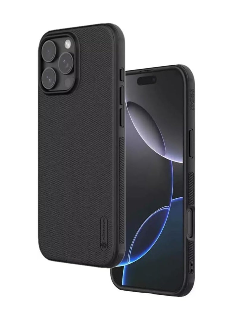 Nillkin Iphone 16 Pro Max Case Cover Super Frosted Shield Pro Matte All-Round Protection Anti-scratch Slim Luxury Hard Back (PC+TPU) Cover Raised Bezel Camera Protect Cover for Iphone 16 Pro Max Black  - Image 1